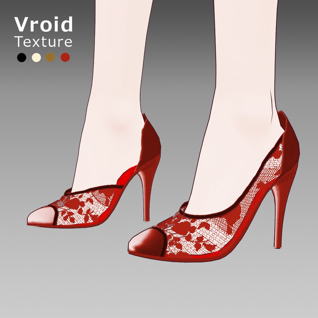VRoidOutfit オープントゥ ピンヒール パンプス セット