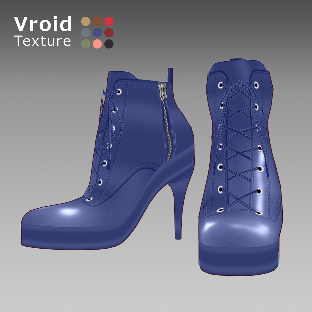 VRoidOutfit レース アップ ピンヒール ブーツ セット