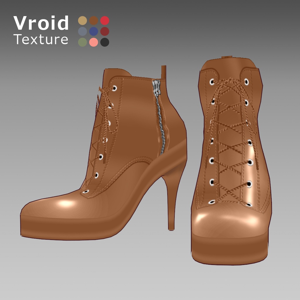 VRoidOutfit レース アップ ピンヒール ブーツ セット