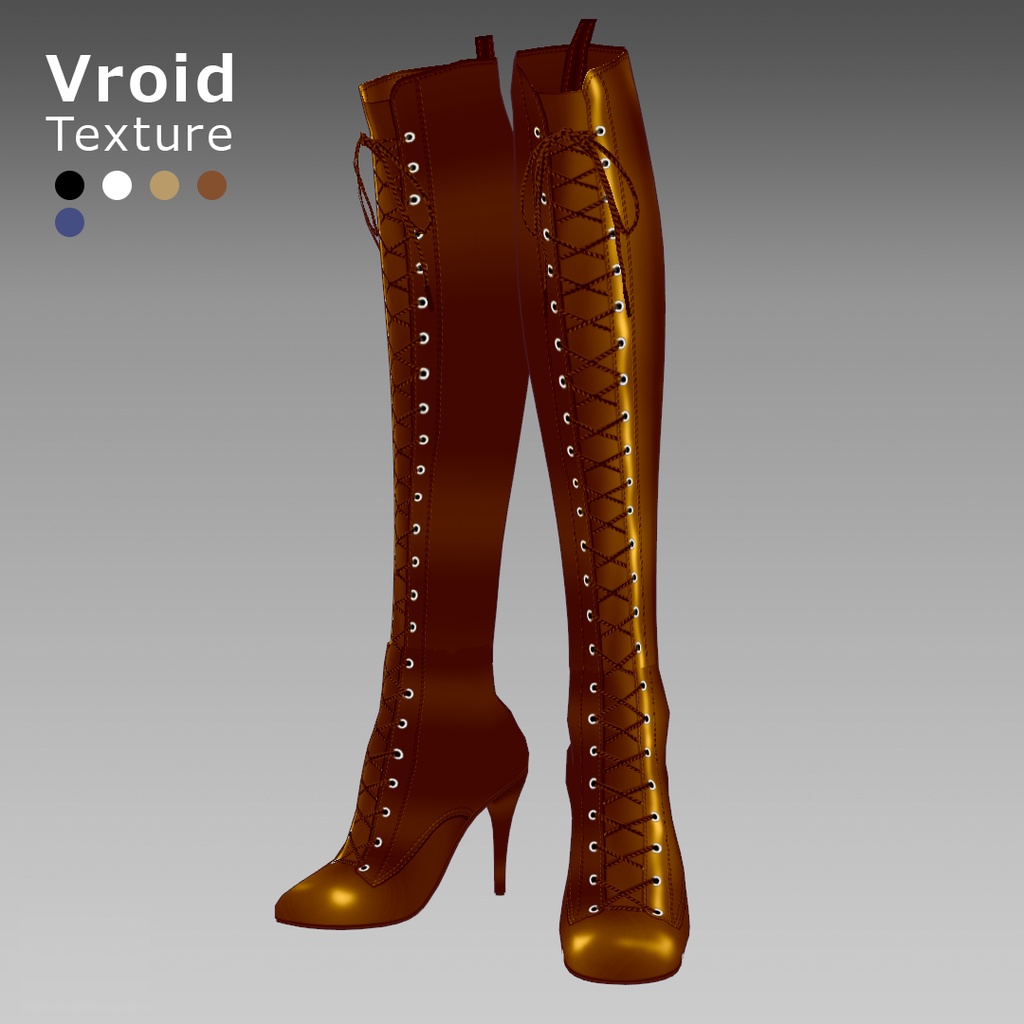 VRoidOutfit サイハイ ピンヒール ブーツ セット