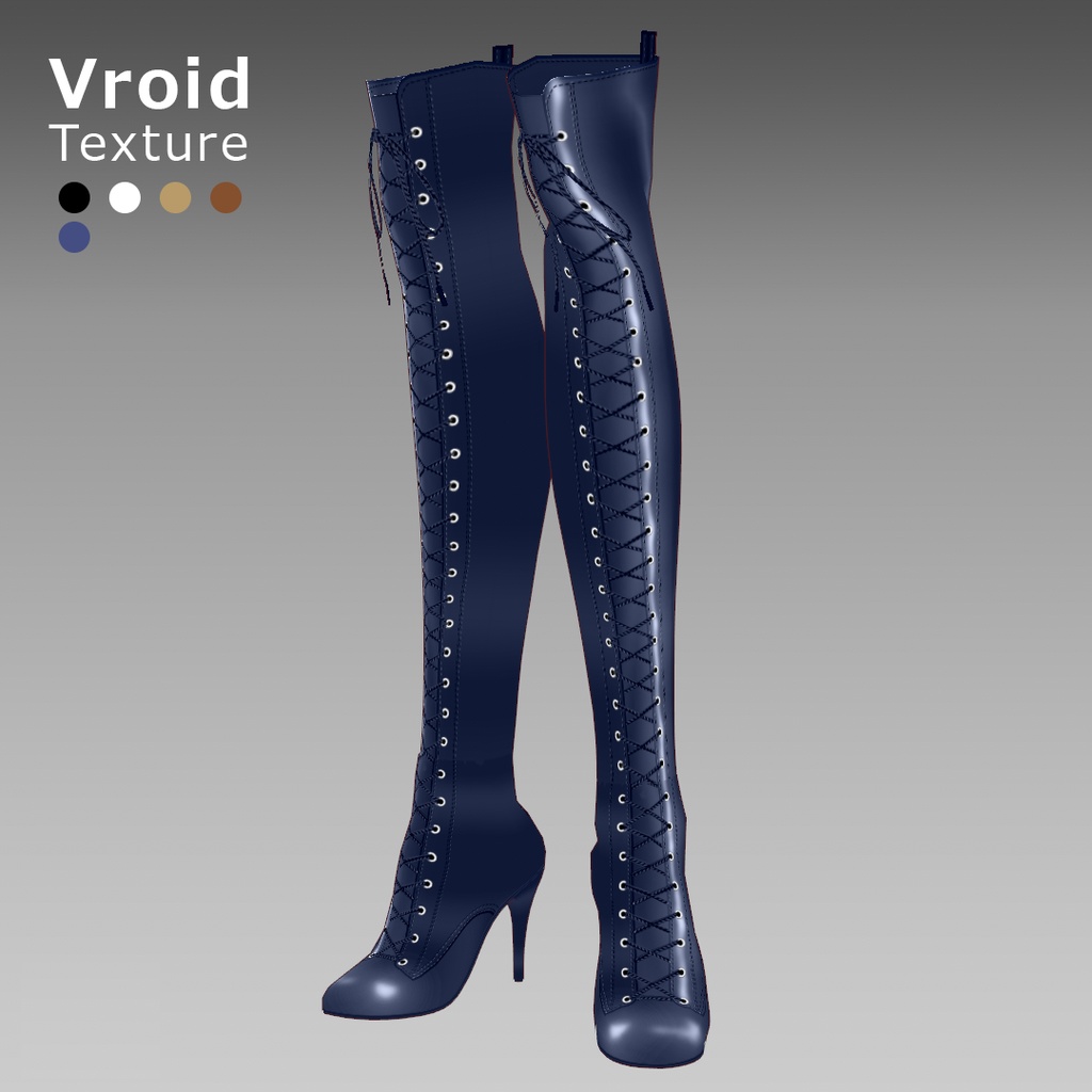 VRoidOutfit サイハイ ピンヒール ブーツ セット