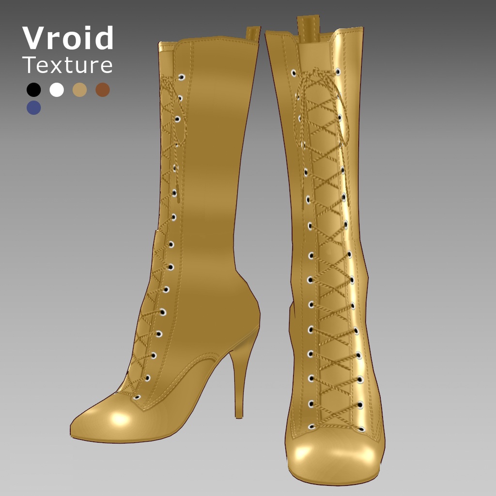 VRoidOutfit サイハイ ピンヒール ブーツ セット