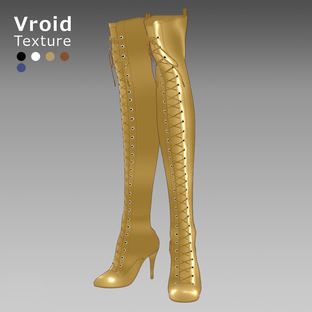 VRoidOutfit サイハイ ピンヒール ブーツ セット