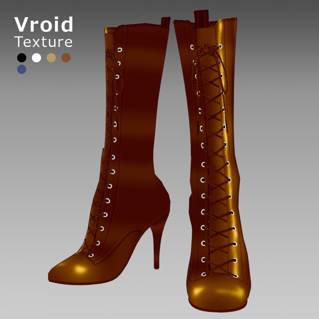 VRoidOutfit サイハイ ピンヒール ブーツ セット