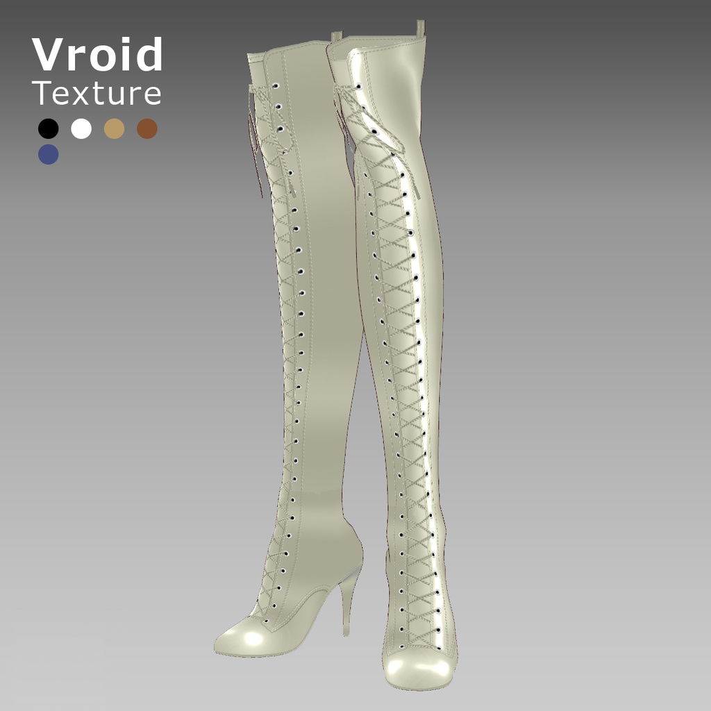 VRoidOutfit サイハイ ピンヒール ブーツ セット