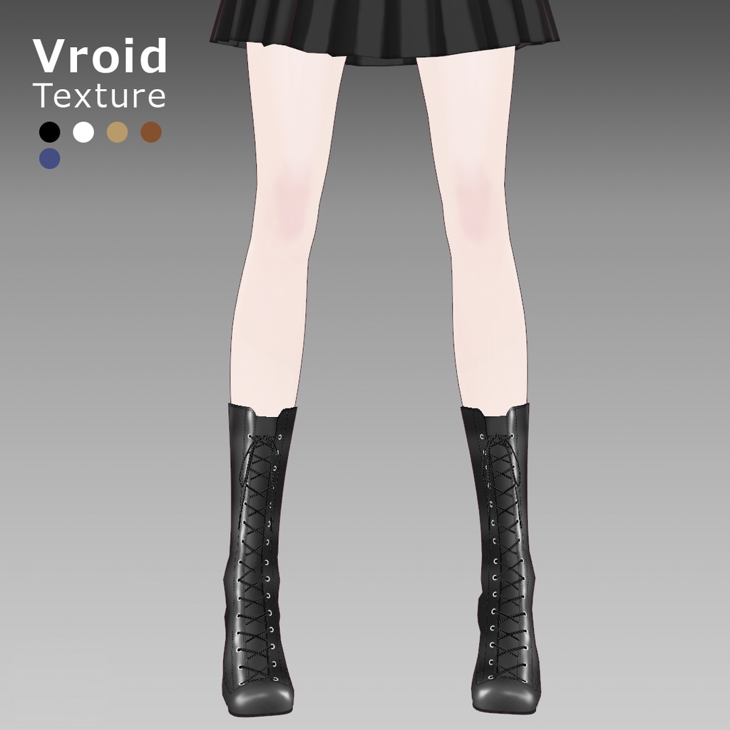 VRoidOutfit サイハイ ピンヒール ブーツ セット