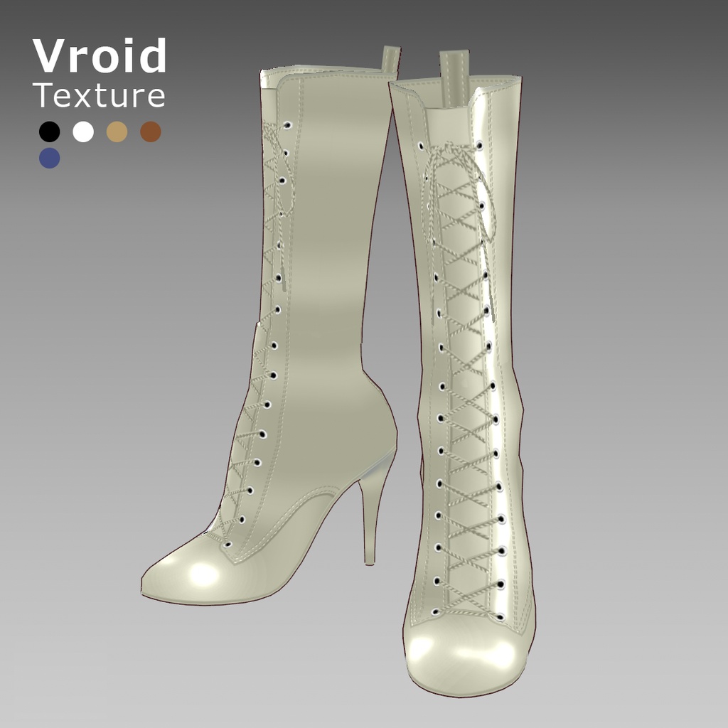 VRoidOutfit サイハイ ピンヒール ブーツ セット