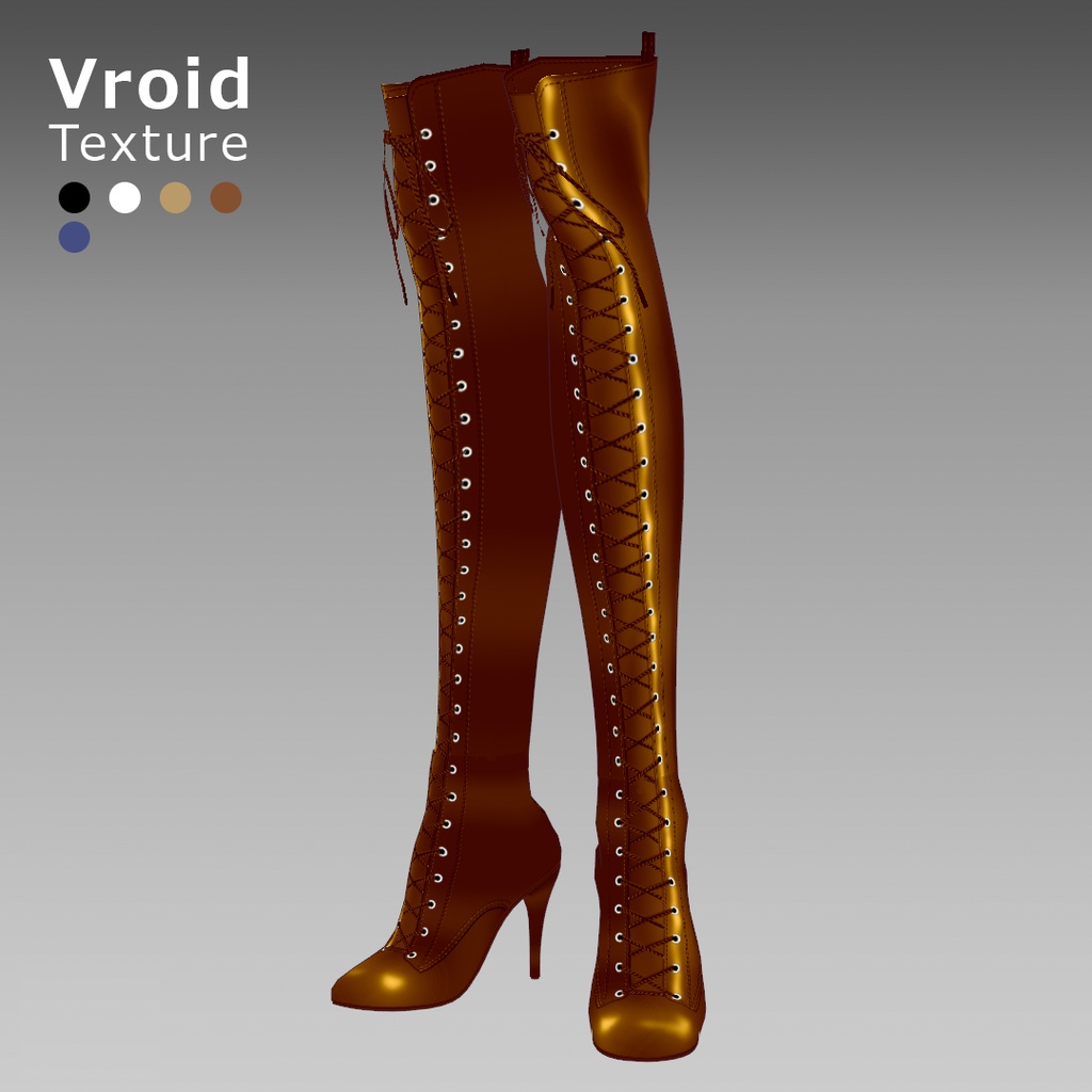 VRoidOutfit サイハイ ピンヒール ブーツ セット