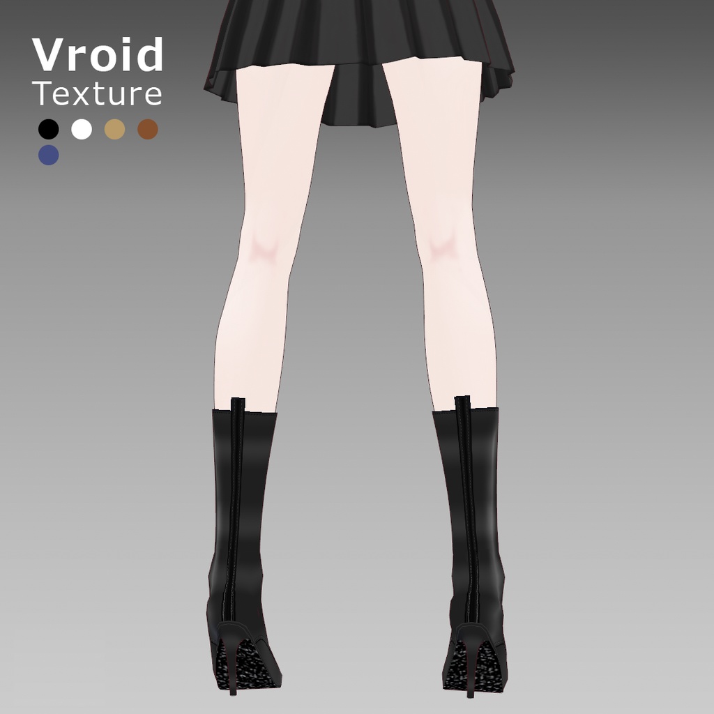 VRoidOutfit サイハイ ピンヒール ブーツ セット
