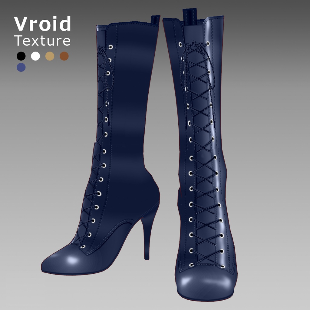 VRoidOutfit サイハイ ピンヒール ブーツ セット