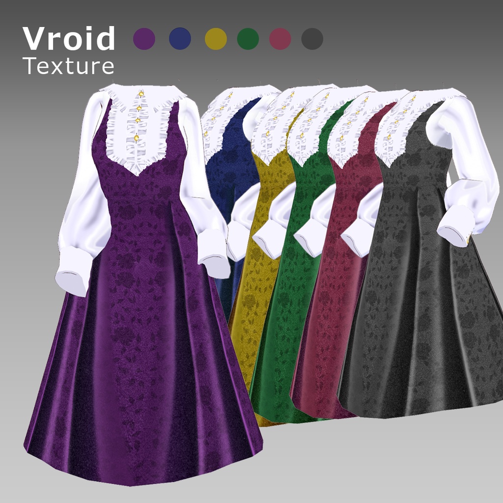 VRoidOutfit ベロア ドレス セット
