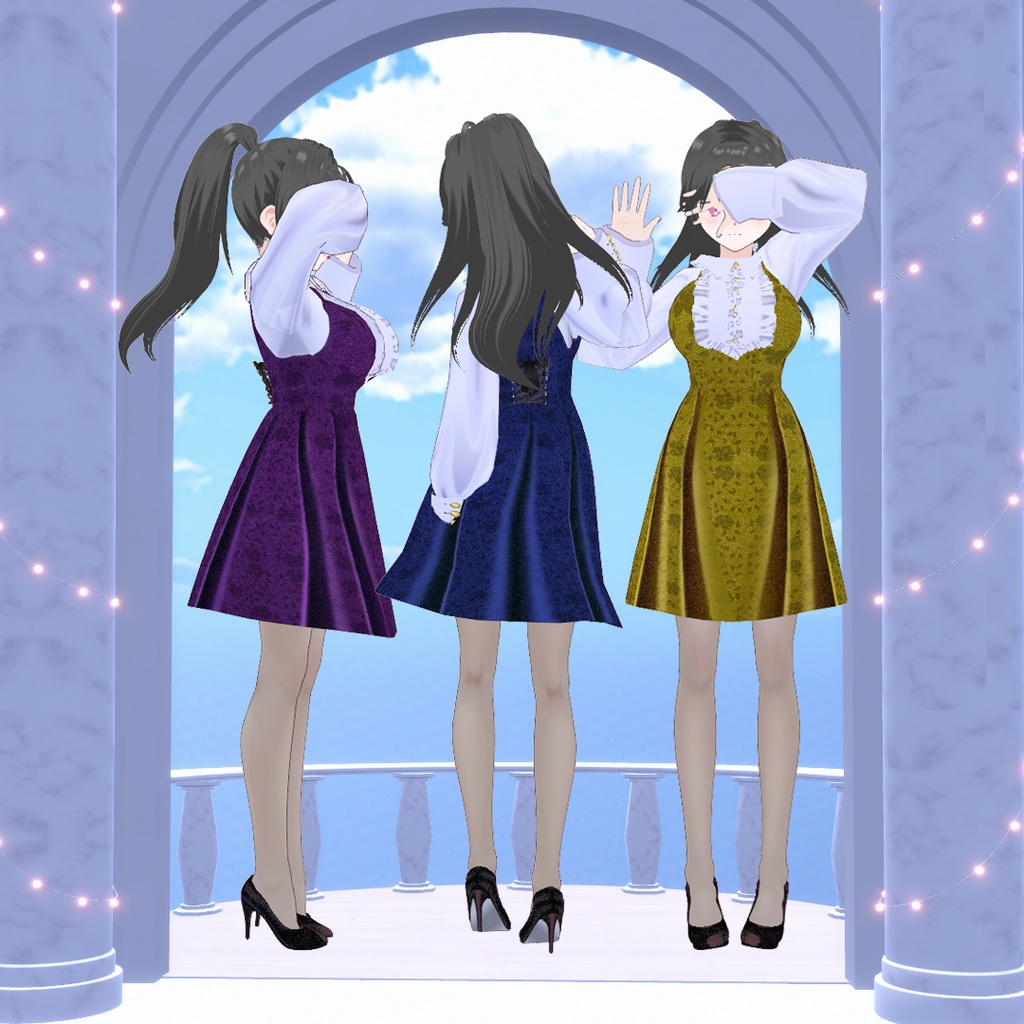 VRoidOutfit ベロア ドレス セット