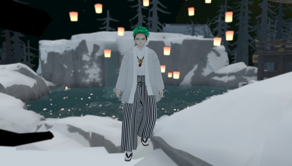 VRoidOutfit 白黒紋付き羽織セット