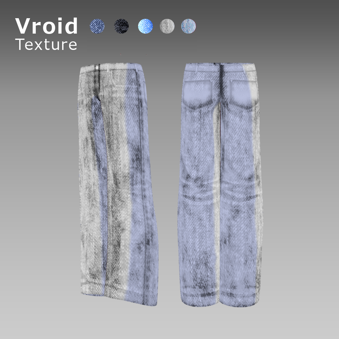 VRoidOutfit ワイドデニム - iodaio - BOOTH