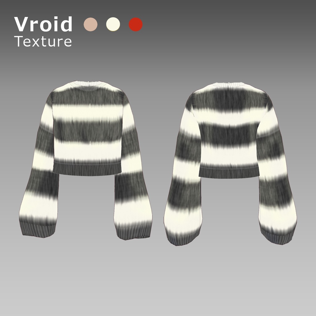 VRoidOutfit ボーダー フェザー ニット