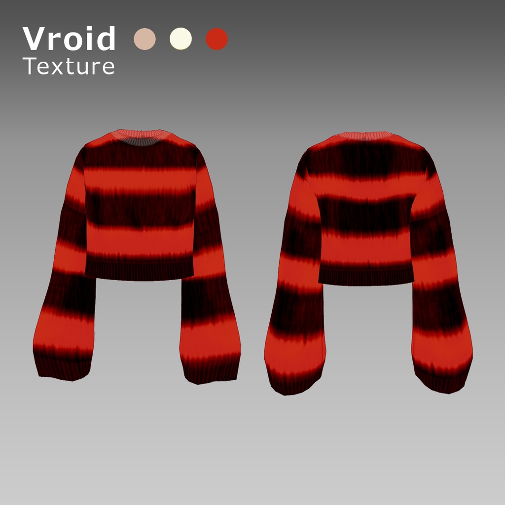 VRoidOutfit ボーダー フェザー ニット