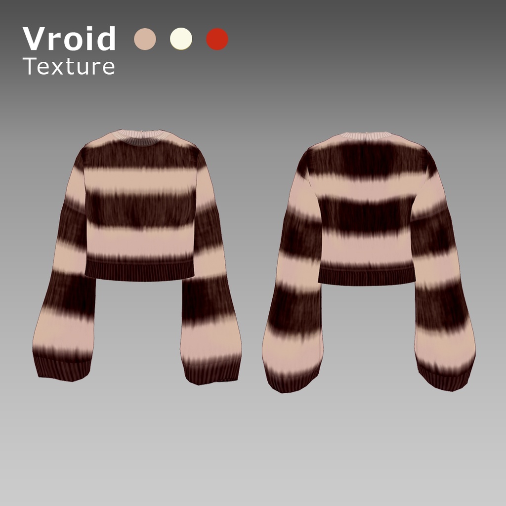 VRoidOutfit ボーダー フェザー ニット