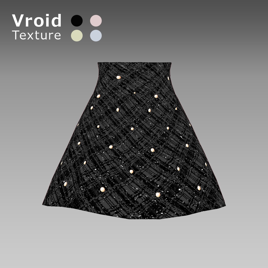 VRoid 用 パール ラメ ツイード スカート