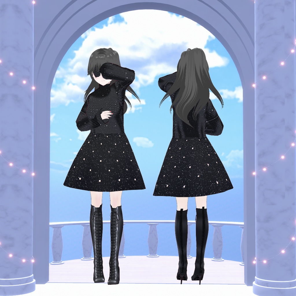 VRoidOutfit パール ニット ワンピース