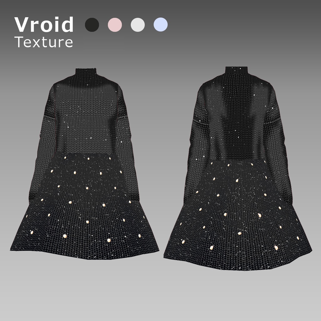 VRoidOutfit パール ニット ワンピース