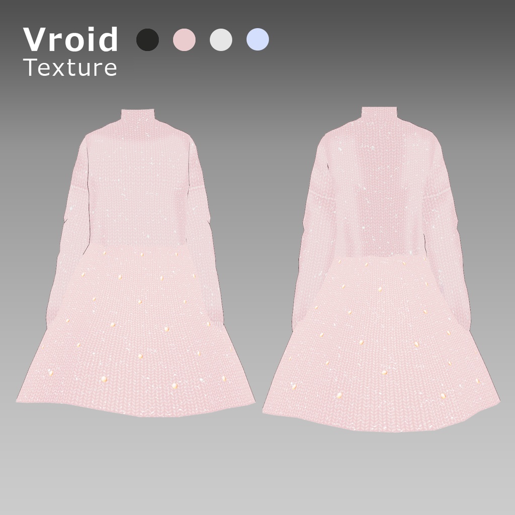 VRoidOutfit パール ニット ワンピース