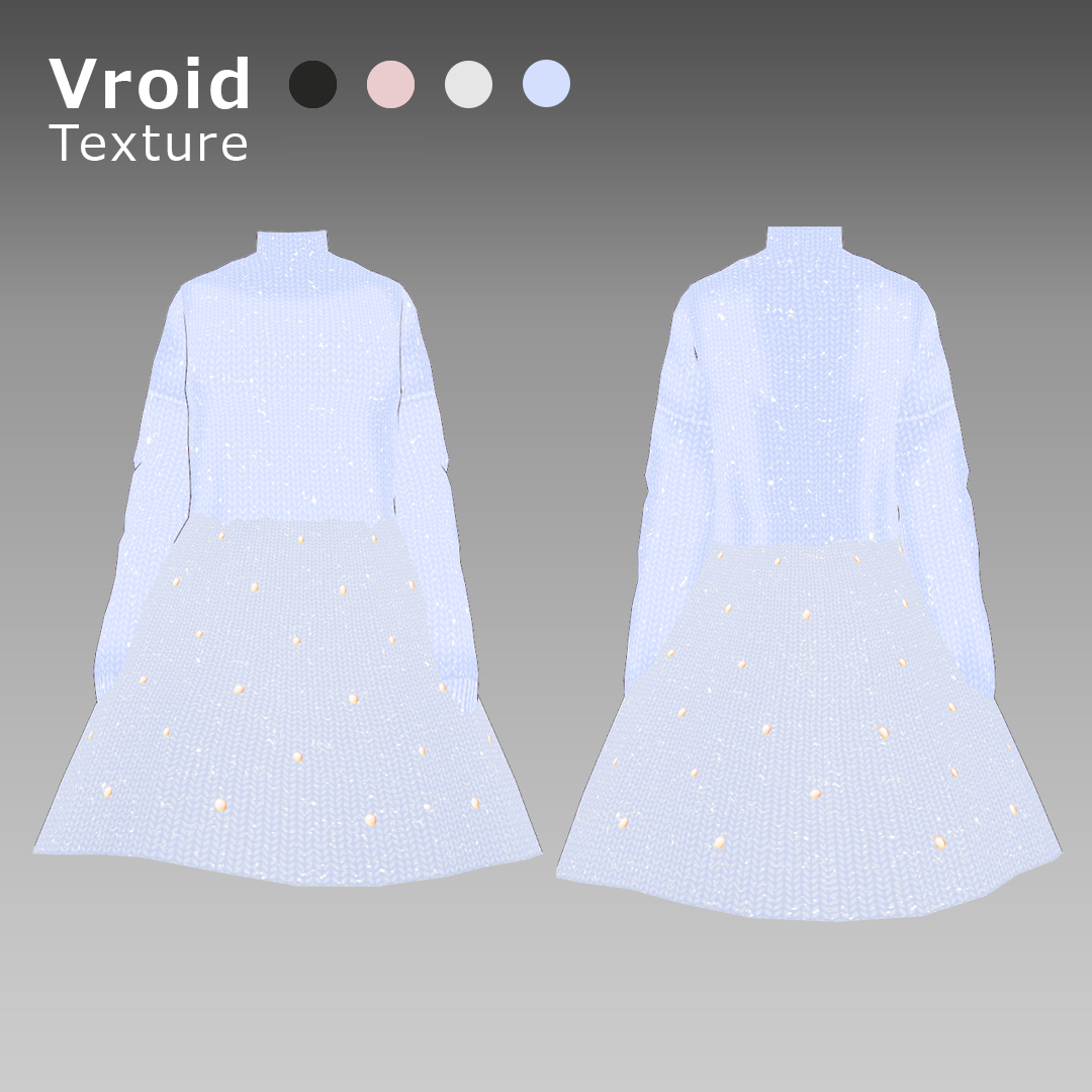 VRoidOutfit パール ニット ワンピース - iodaio - BOOTH