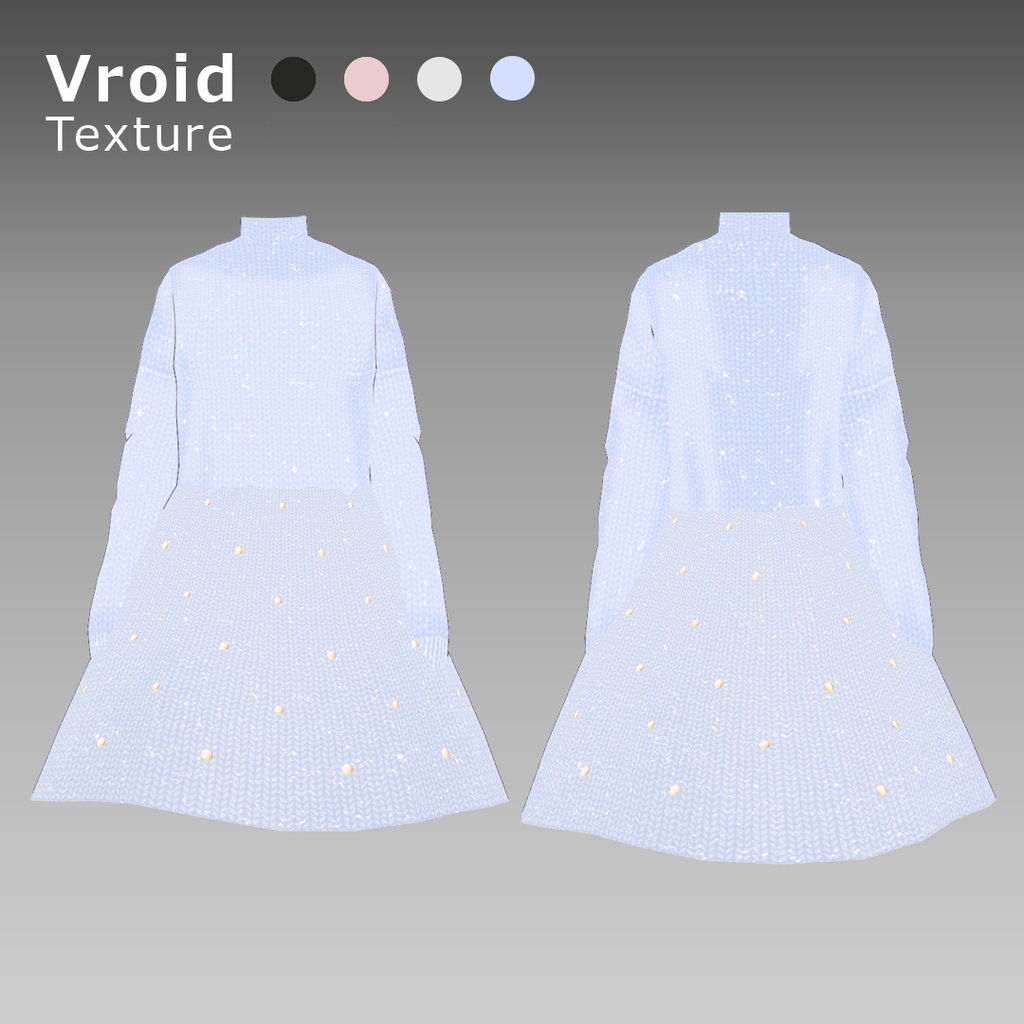 VRoidOutfit パール ニット ワンピース