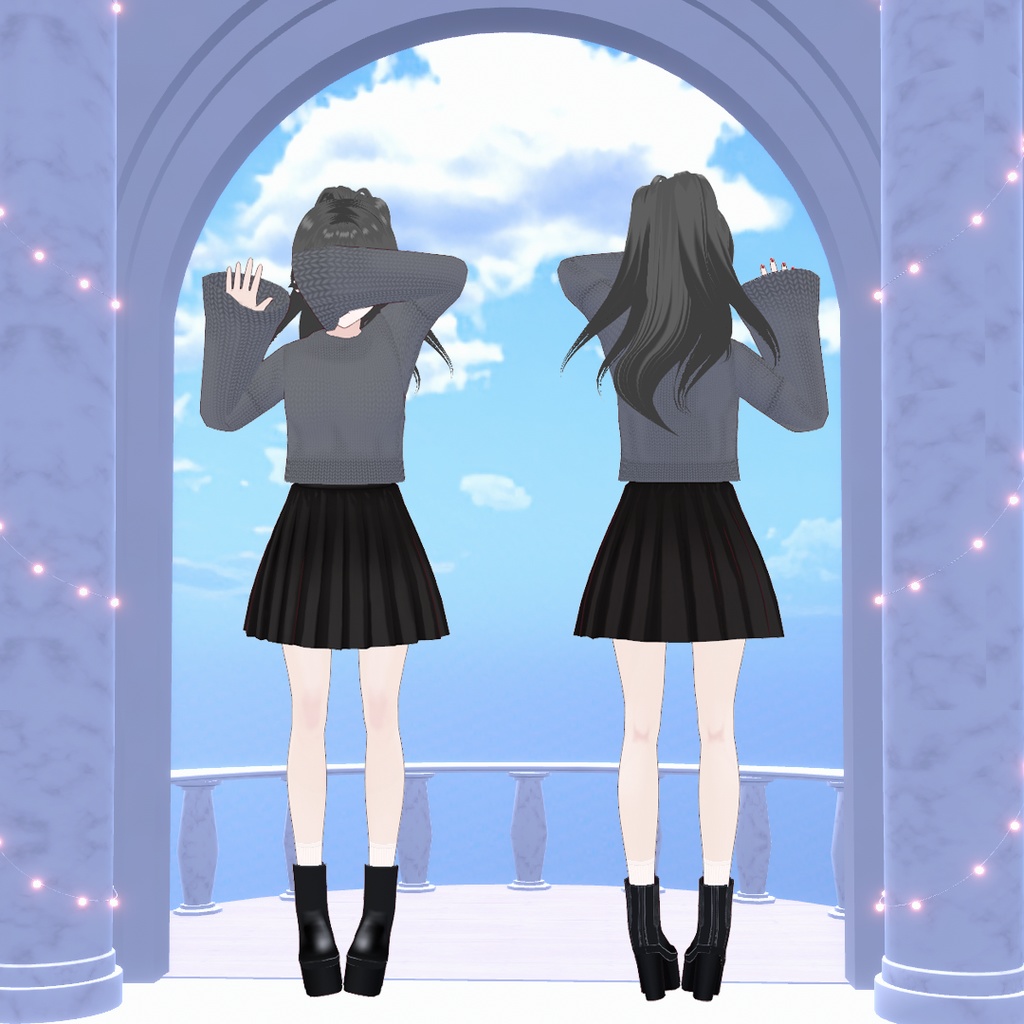 VRoidOutfit チャンキー ヒール サイド ゴア ブーツ