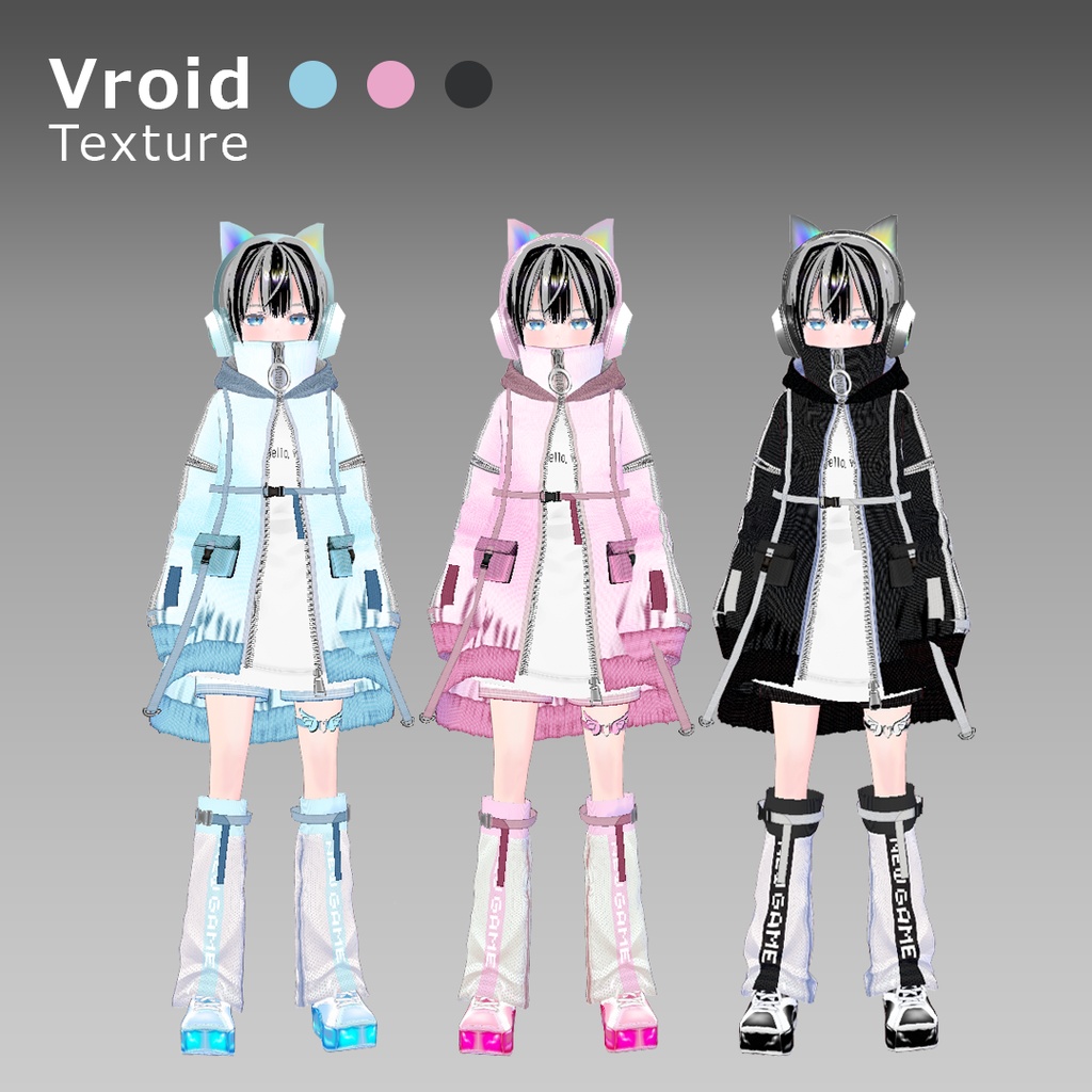 VRoidOutfit 水色界隈 テックウェア セット 002