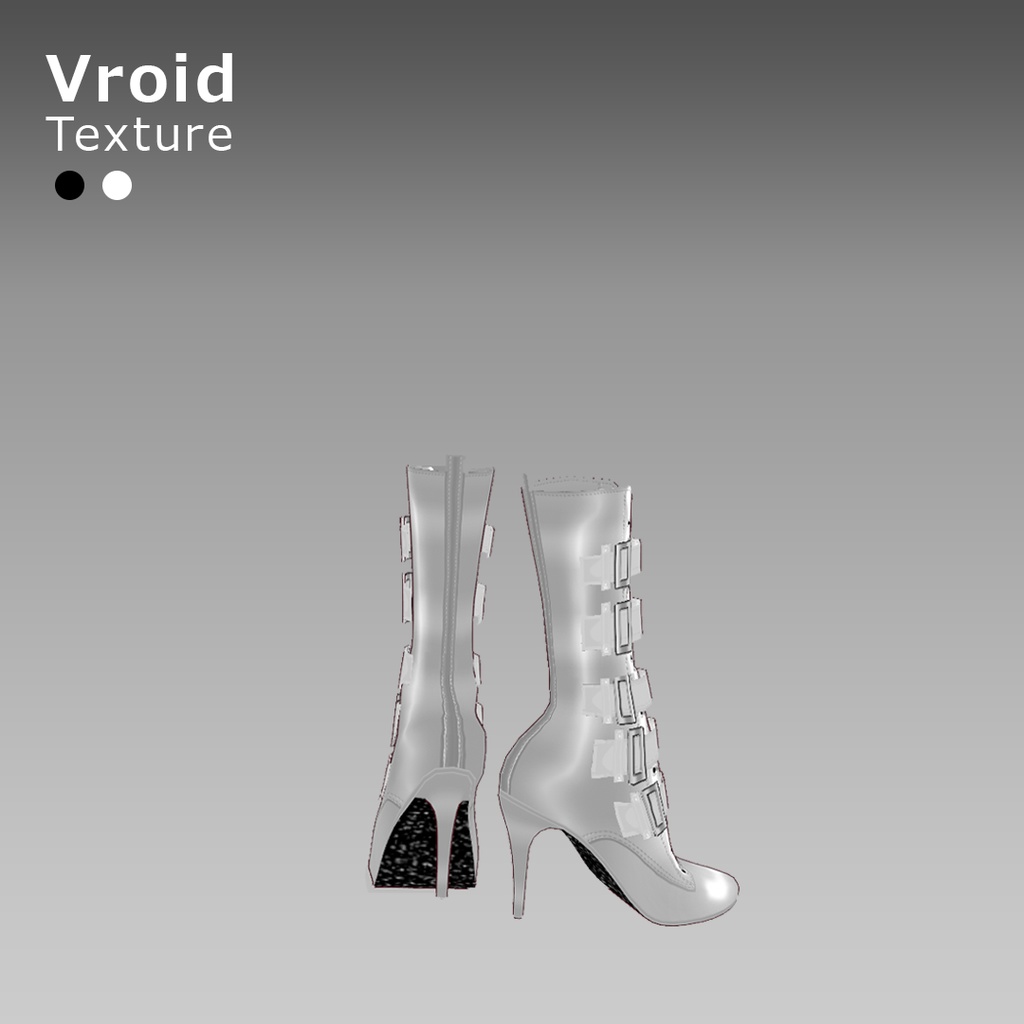 VRoidOutfit サイハイ パンク ピンヒール ブーツ セット
