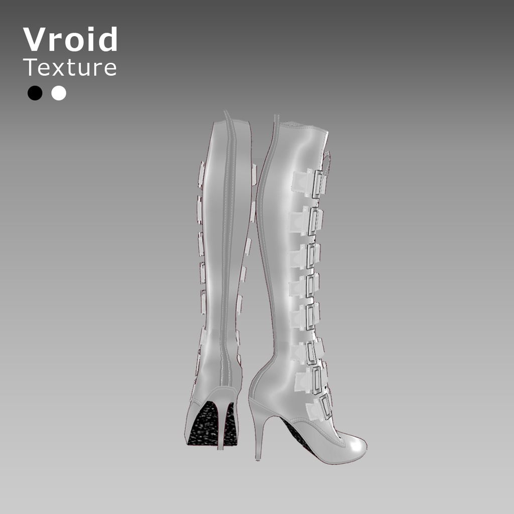 VRoidOutfit サイハイ パンク ピンヒール ブーツ セット