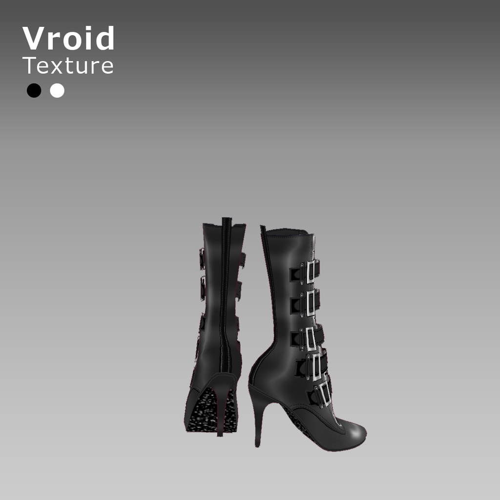 VRoidOutfit サイハイ パンク ピンヒール ブーツ セット