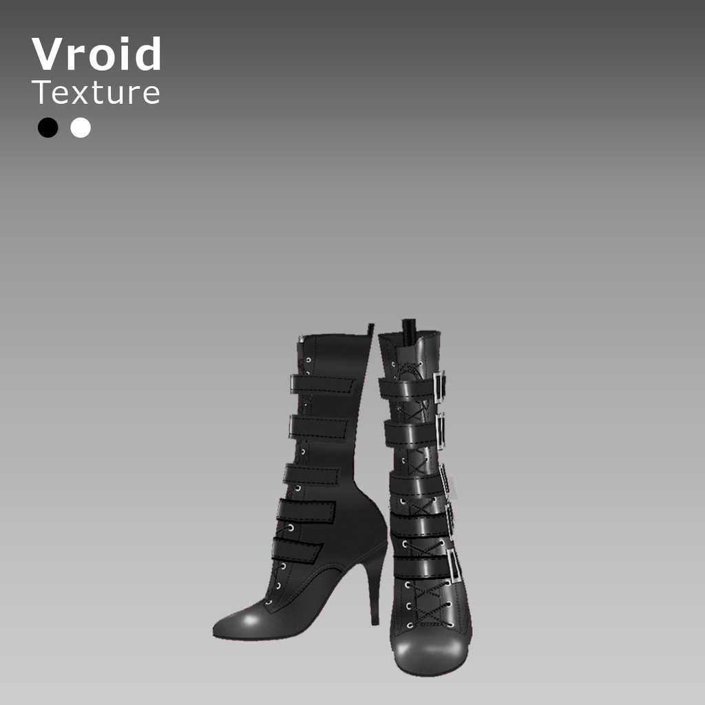 VRoidOutfit サイハイ パンク ピンヒール ブーツ セット