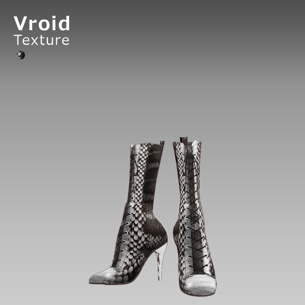 VRoidOutfit サイハイ パイソン ピンヒール ブーツ セット