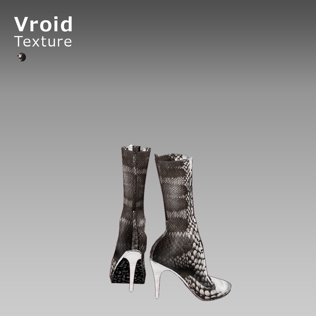 VRoidOutfit サイハイ パイソン ピンヒール ブーツ セット