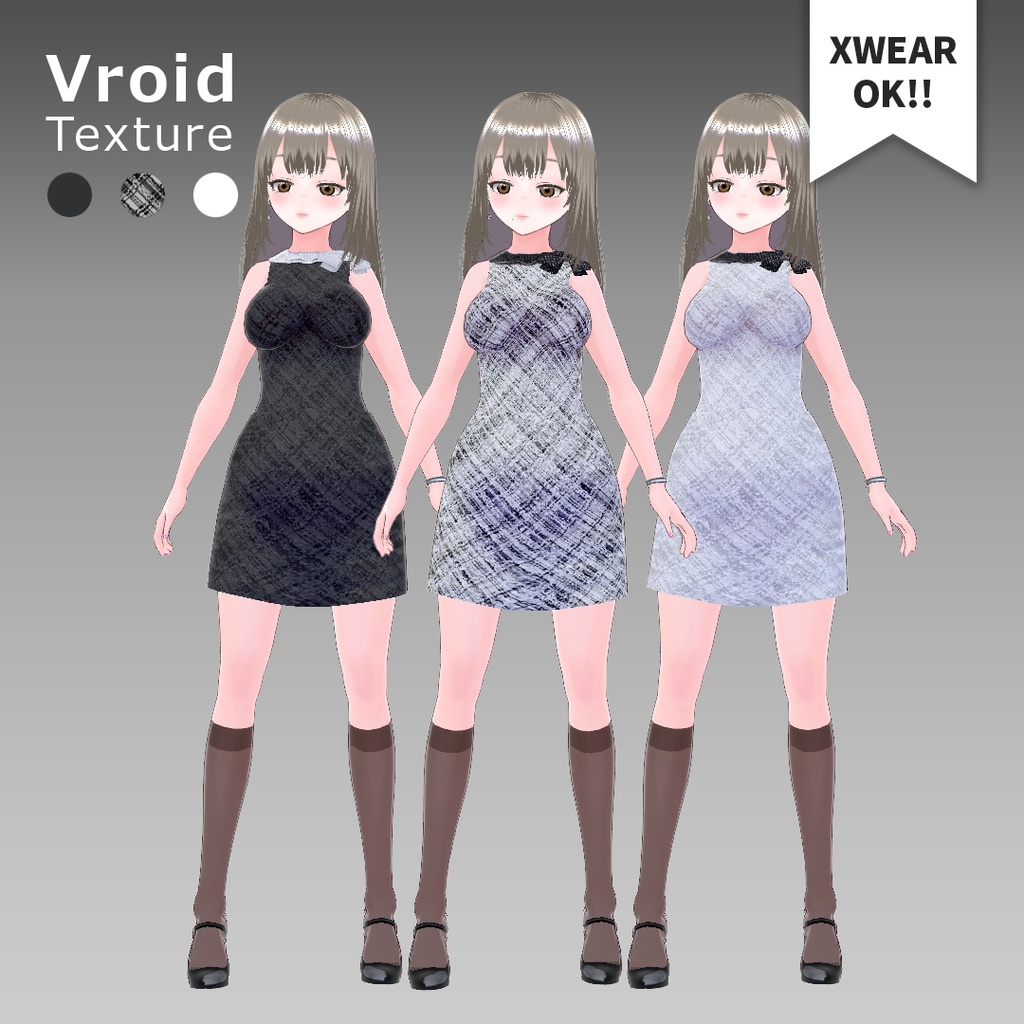 VRoid [ XWear 対応 ] ボウタイ付きミニワンピ
