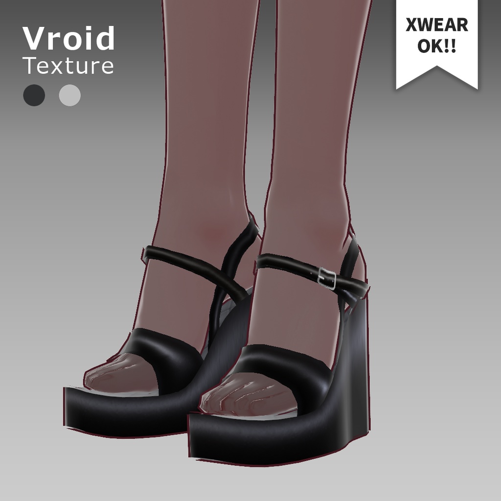 VRoid [ XWear 対応 ] ウェッジソールサンダル