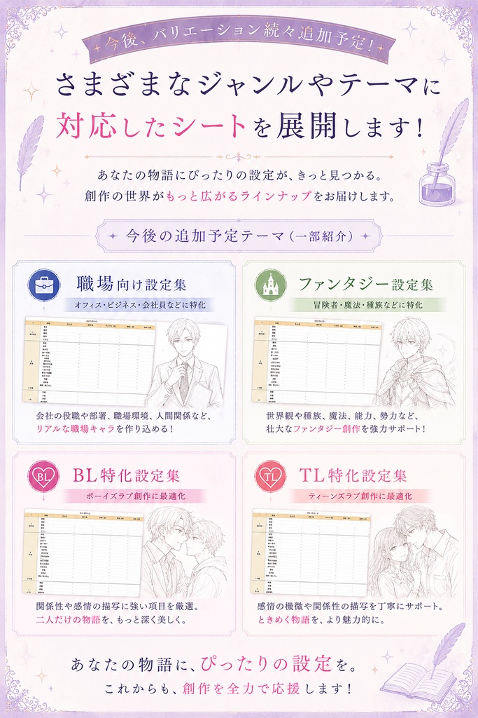選ぶだけキャラクリエイトシート【学校・学生編】