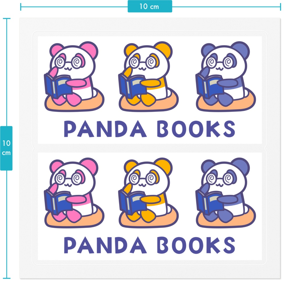 PANDA_BOOKS Wステッカー