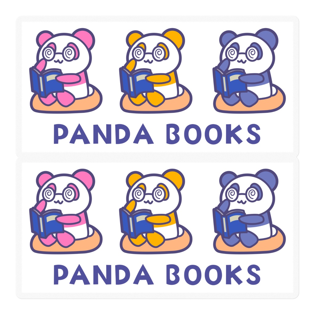 PANDA_BOOKS Wステッカー