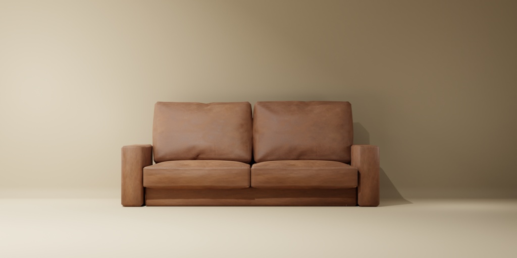 Matte_leather_sofav1.0.0 - 皮製ソファー [3Dモデル]