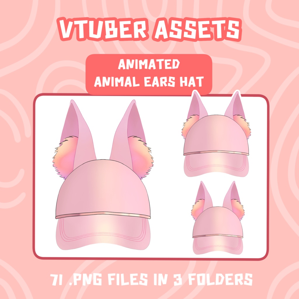 3 Animated Animal Ears Hat Vtuber Assets