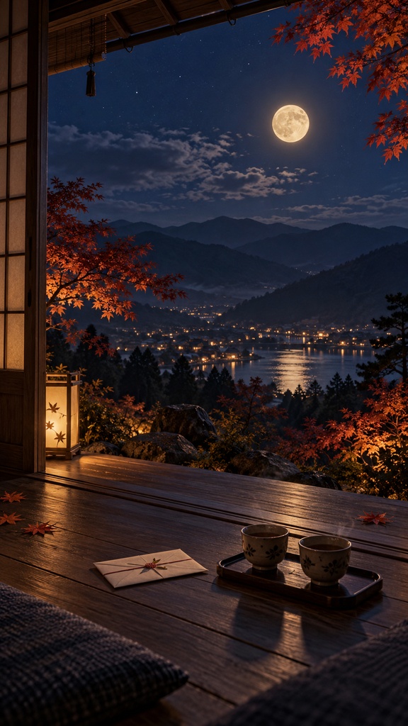 【背景素材】十五夜イメージ 縦画像 背景10枚【コンセプトアート】