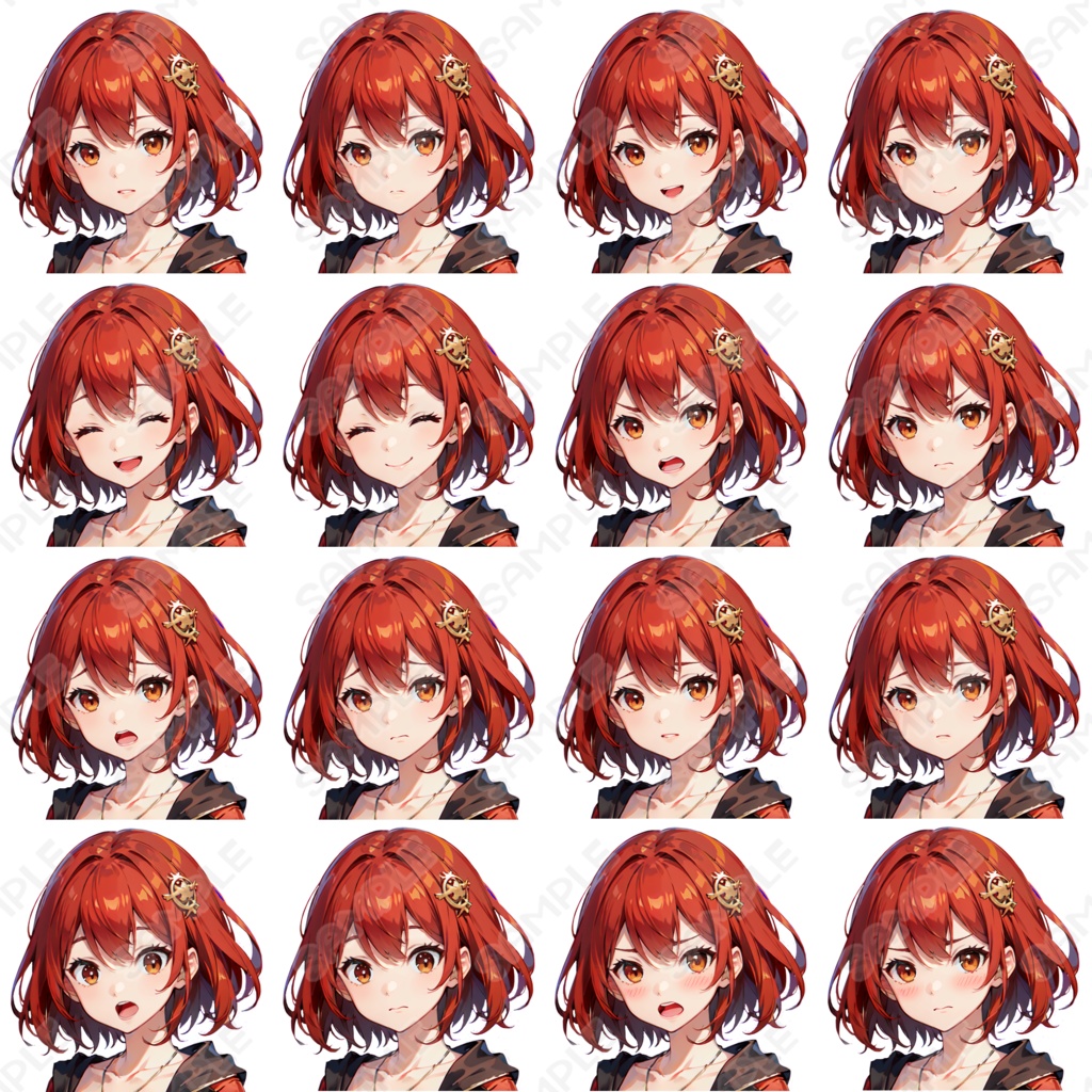 【立ち絵素材】 女魔法使い_表情差分16種_服装差分3種