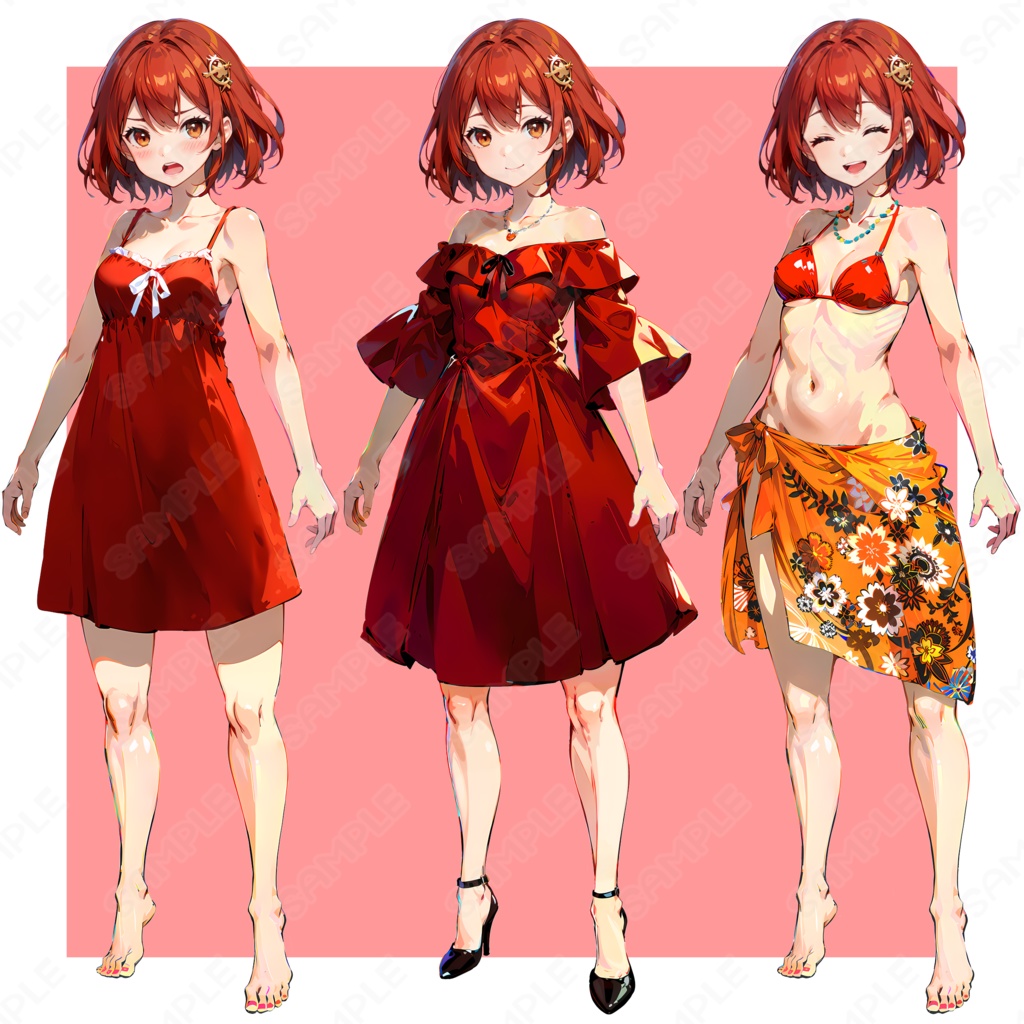 【立ち絵素材】 女魔法使い_表情差分16種_服装差分3種