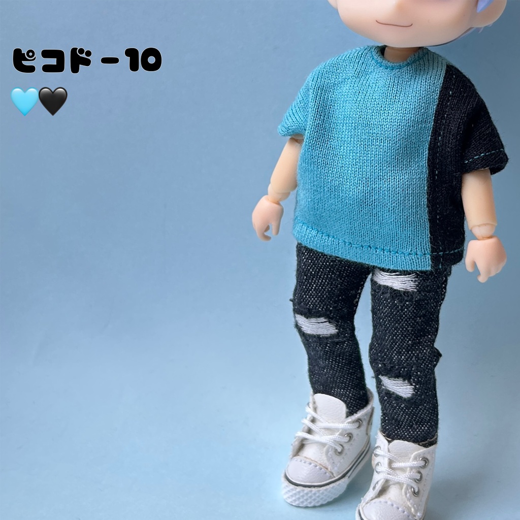(製作中)Tシャツ バイカラー切り替え カットソー 半袖(オビツ11/ピコドー/ねんどろいど)