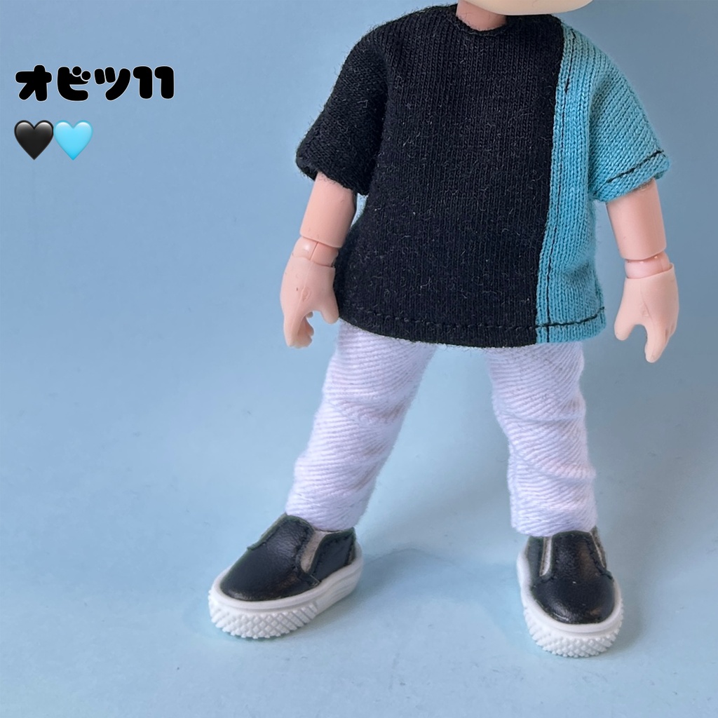 (製作中)Tシャツ バイカラー切り替え カットソー 半袖(オビツ11/ピコドー/ねんどろいど)