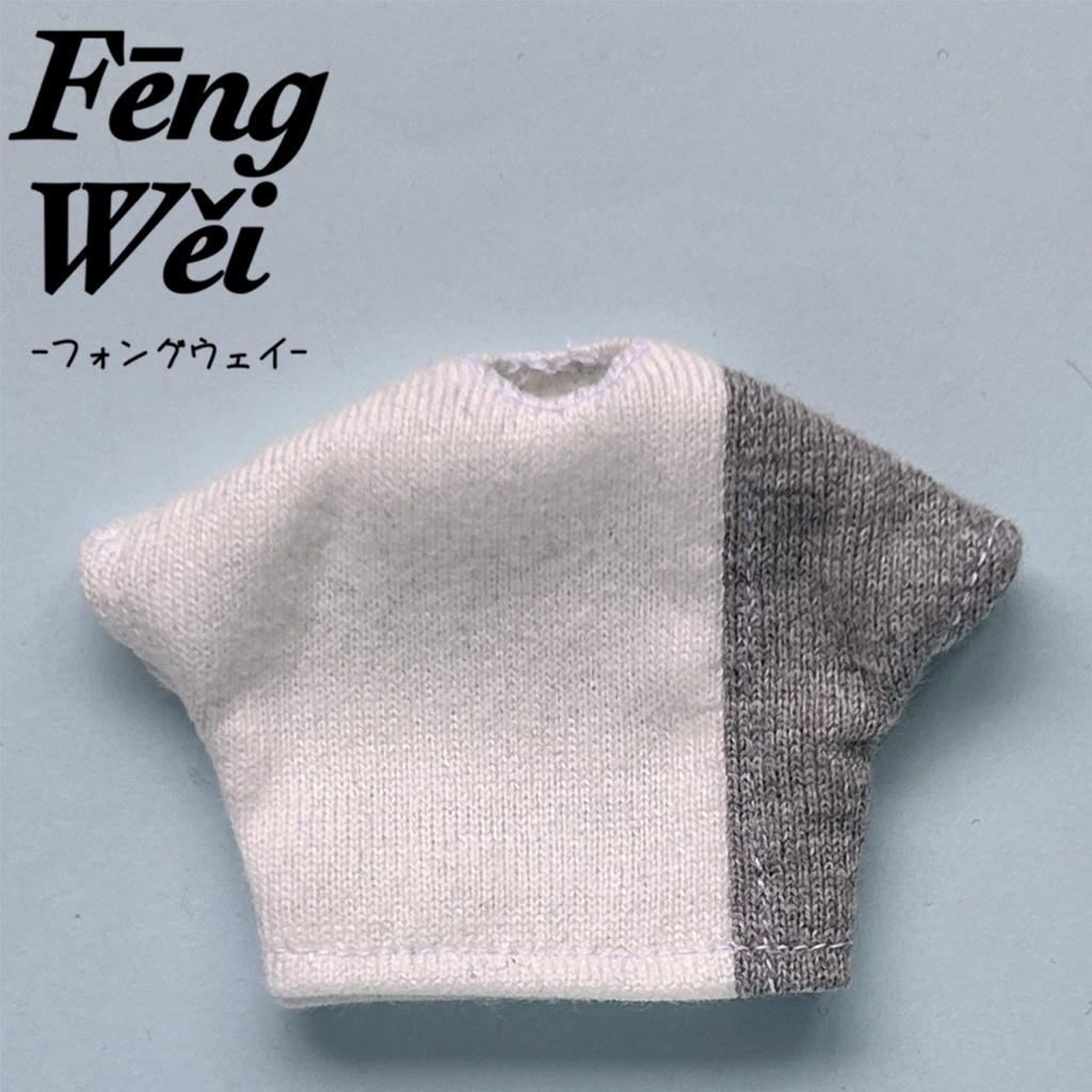 (製作中)Tシャツ バイカラー切り替え カットソー 半袖(オビツ11/ピコドー/ねんどろいど)