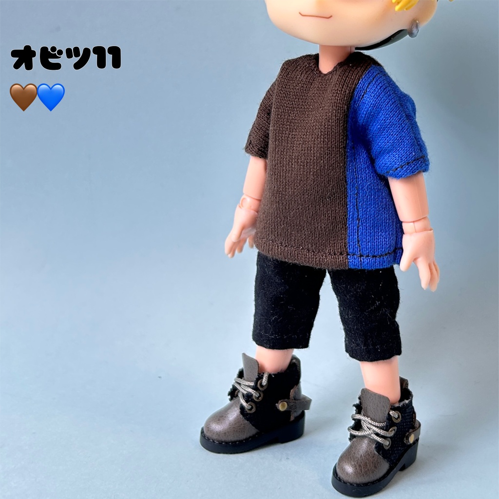(製作中)Tシャツ バイカラー切り替え カットソー 半袖(オビツ11/ピコドー/ねんどろいど)