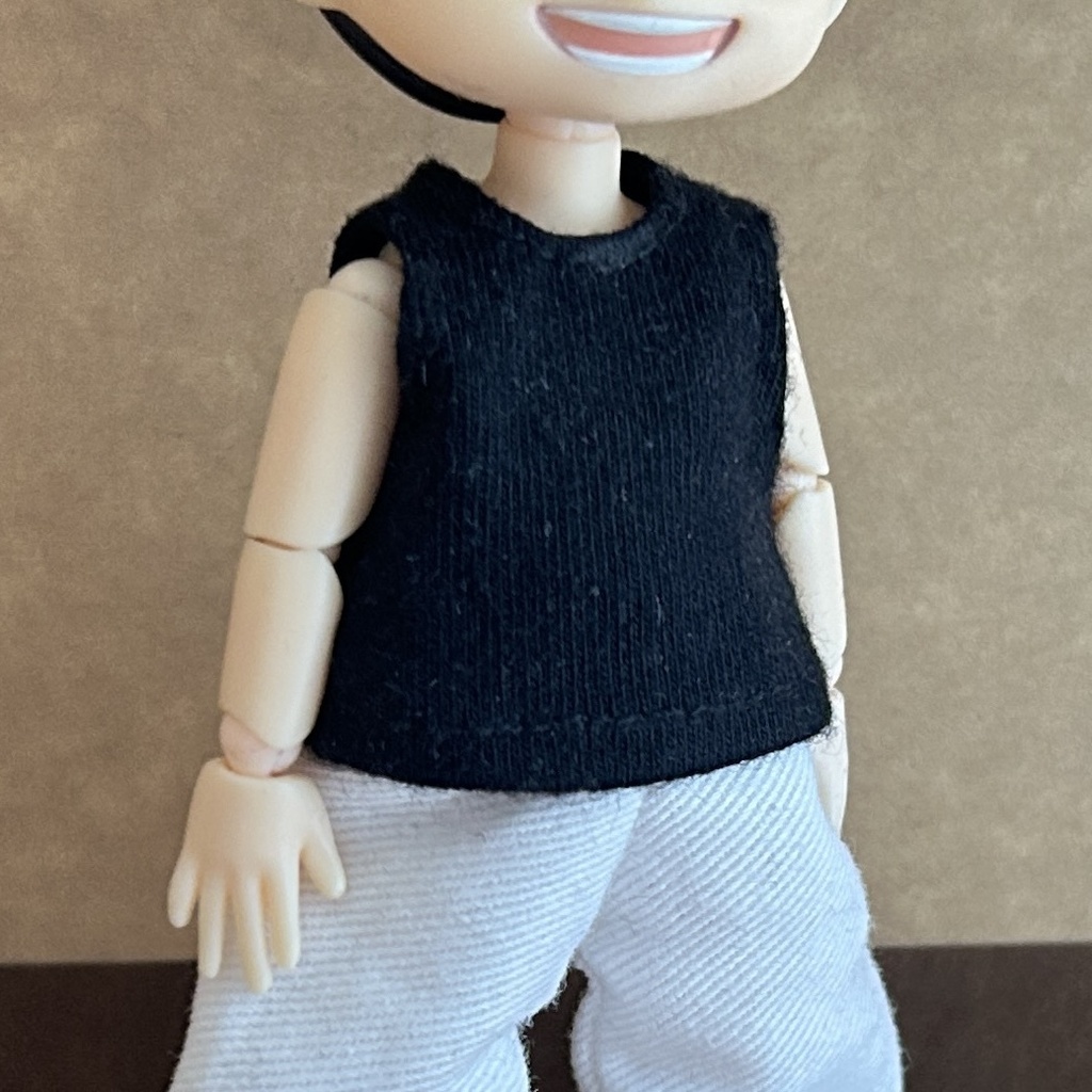 タンクトップ 黒 ノースリーブ【オビツ11 /ピコドー /ねんどろいどどーる】